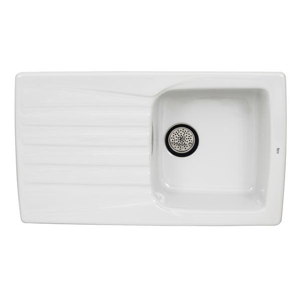 Pia de Cozinha Reversível Louça Branca 86cm Beverly Roca