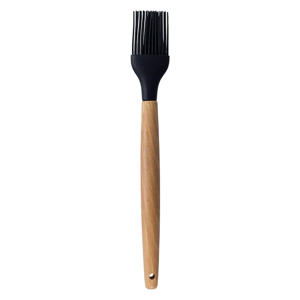 Pincel de Silicone com Cabo De Bambu 27cm Preto - Oikos