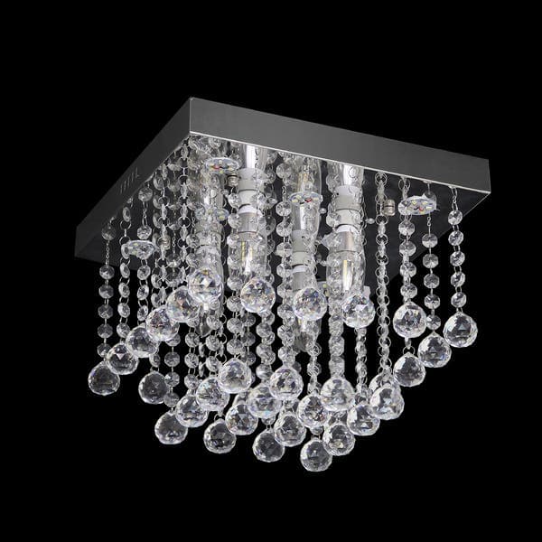 Plafon 4 Lâmpadas Transparente Cristal Diamante