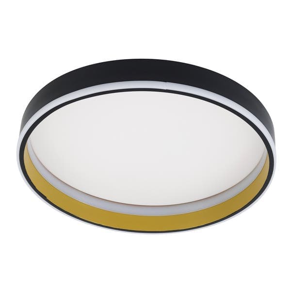 Plafon Bello Preto e Dourado 40cm Luz Amarela Bivolt SL Imports