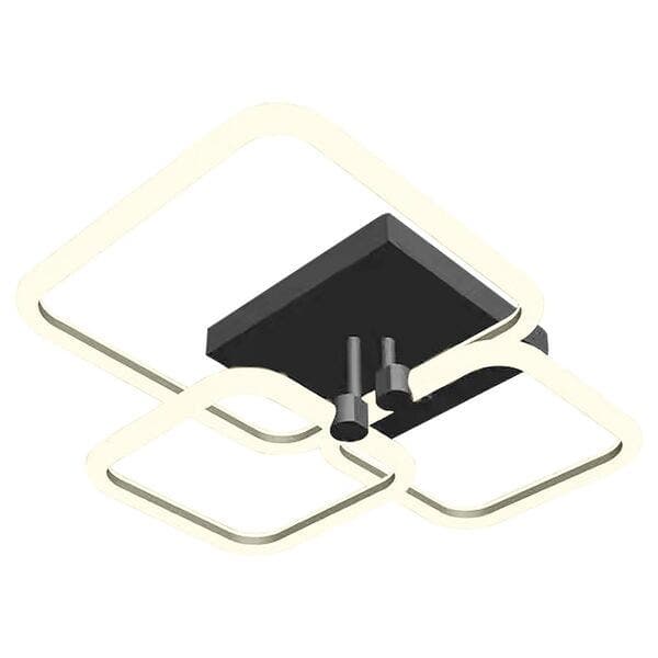 Plafon LED Preto Aço Space Square Triplo LLUM Bronzearte