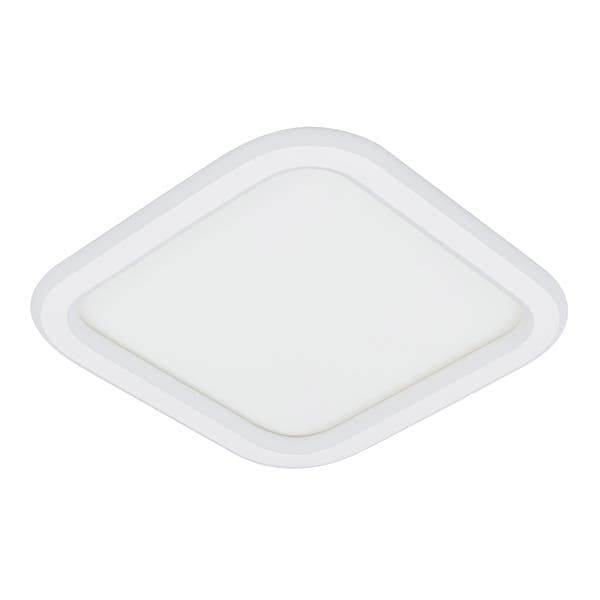 Plafon LED Quadrado Branco 30cm Plástico e Aço Slin Hevvy
