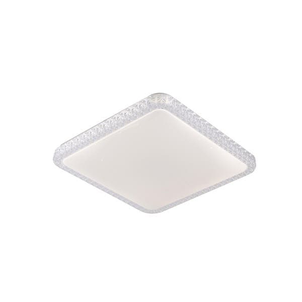 Plafon LED Quadrado Branco 34cm Plástico e Aço Fiann Hevvy