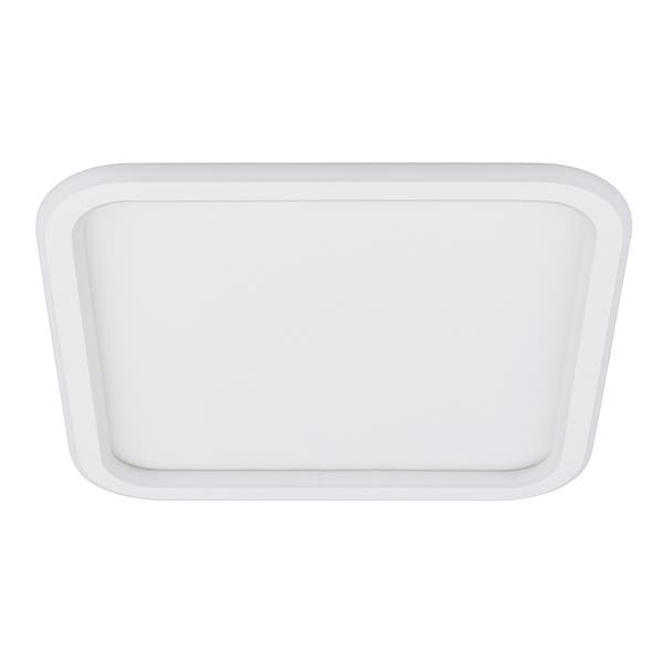 Plafon LED Quadrado Branco 40cm Plástico e Aço Slin Hevvy