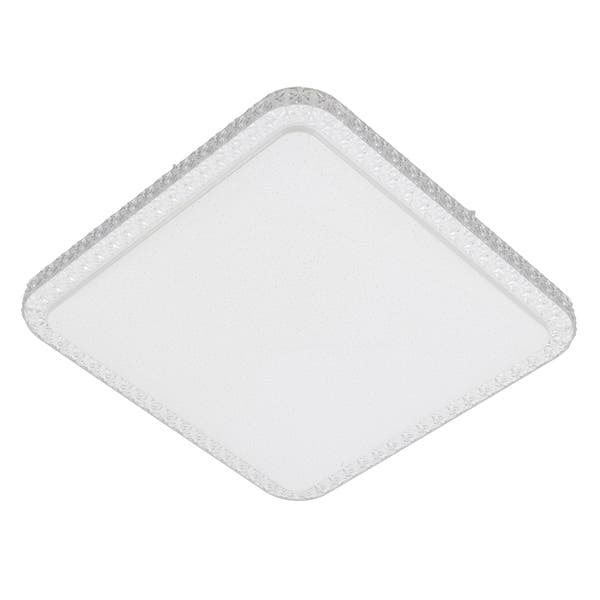 Plafon LED Quadrado Branco 44cm Plástico e Aço Fiann Hevvy
