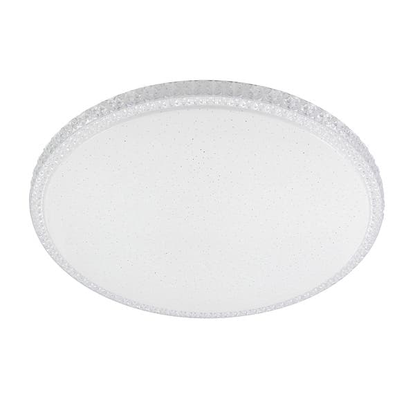 Plafon LED Redondo Branco 49cm Plástico e Aço Fiann Hevvy