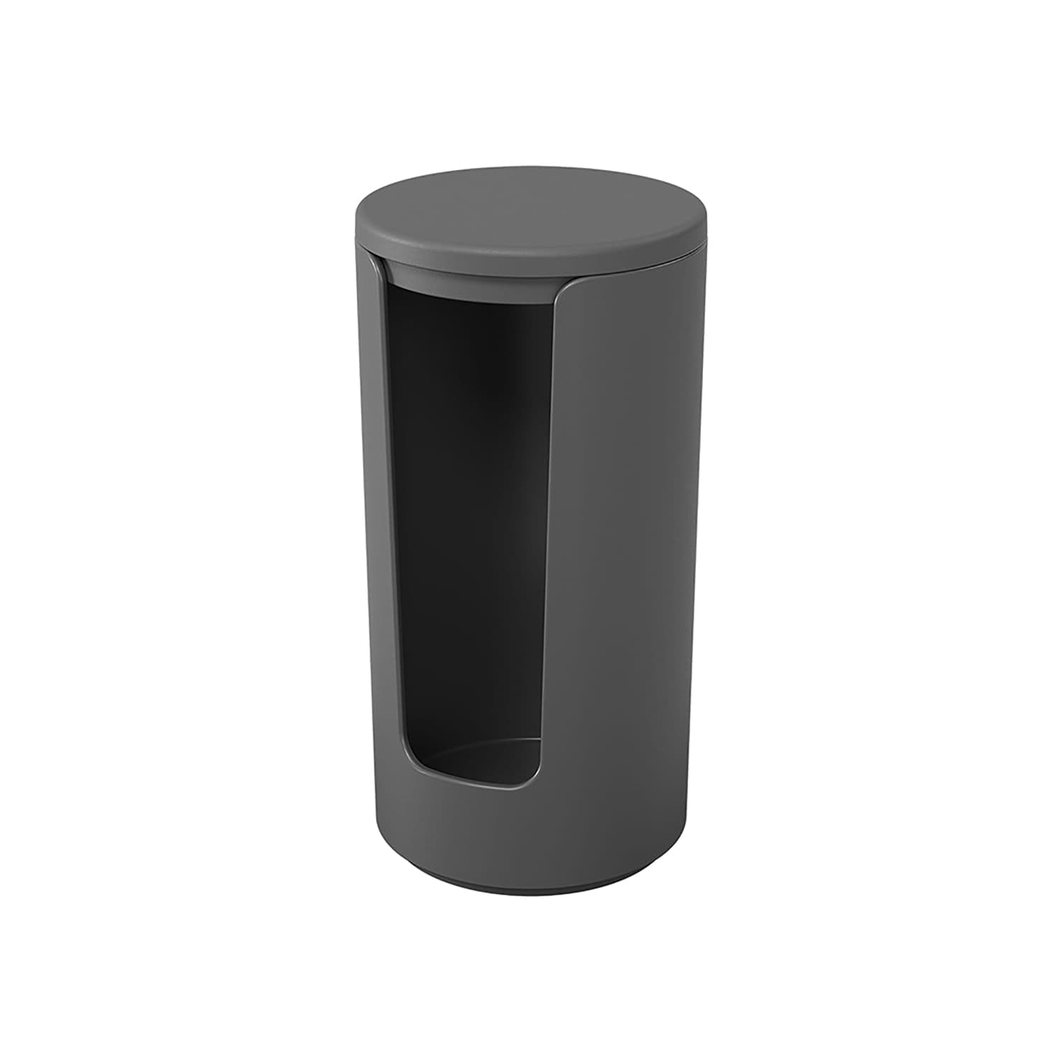 Porta Algodão com Tampa Serene 13,6cm Cinza Chumbo - Coza