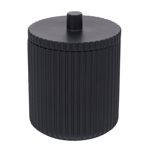 Porta Algodão de Bancada para Banheiro Resina Preto Glamour Sensea