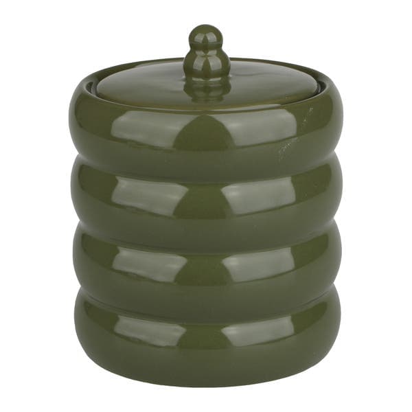 Porta Algodão para Banheiro Mármore Verde Escuro Gomos Oikos