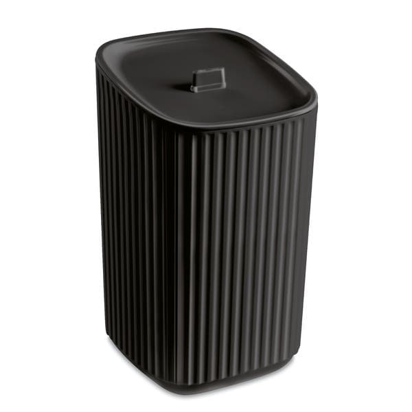 Porta Algodões e Cotonetes Plástico Preto Usual Utilidades