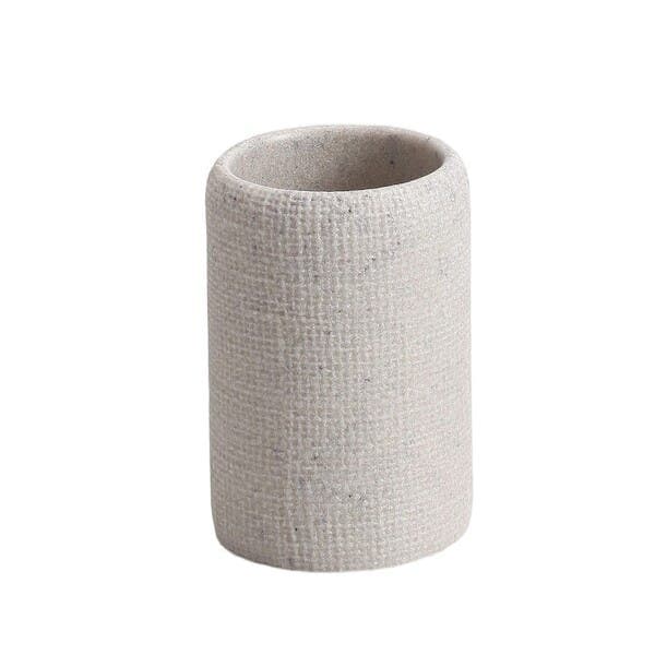 Porta Escova de Dente de Bancada para Banheiro Areia Trama Coza