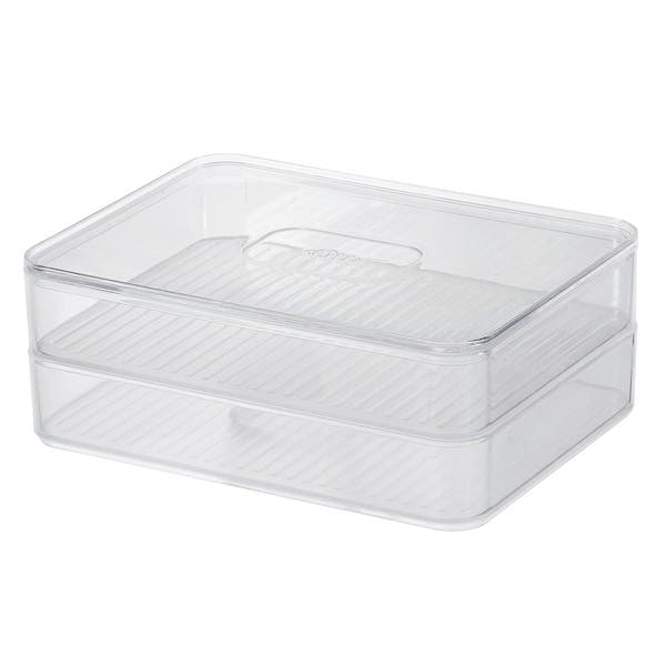 Porta Frios de Plástico Clear Duplo 20x15x9,5 Natural OU