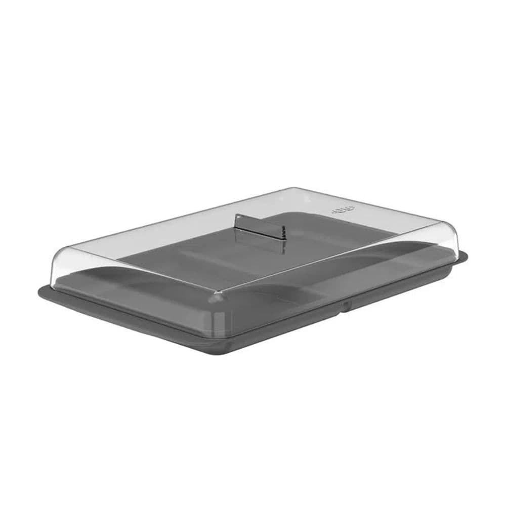 Porta Frios Duplo Break Retangular 27,5cm Chumbo - Ou