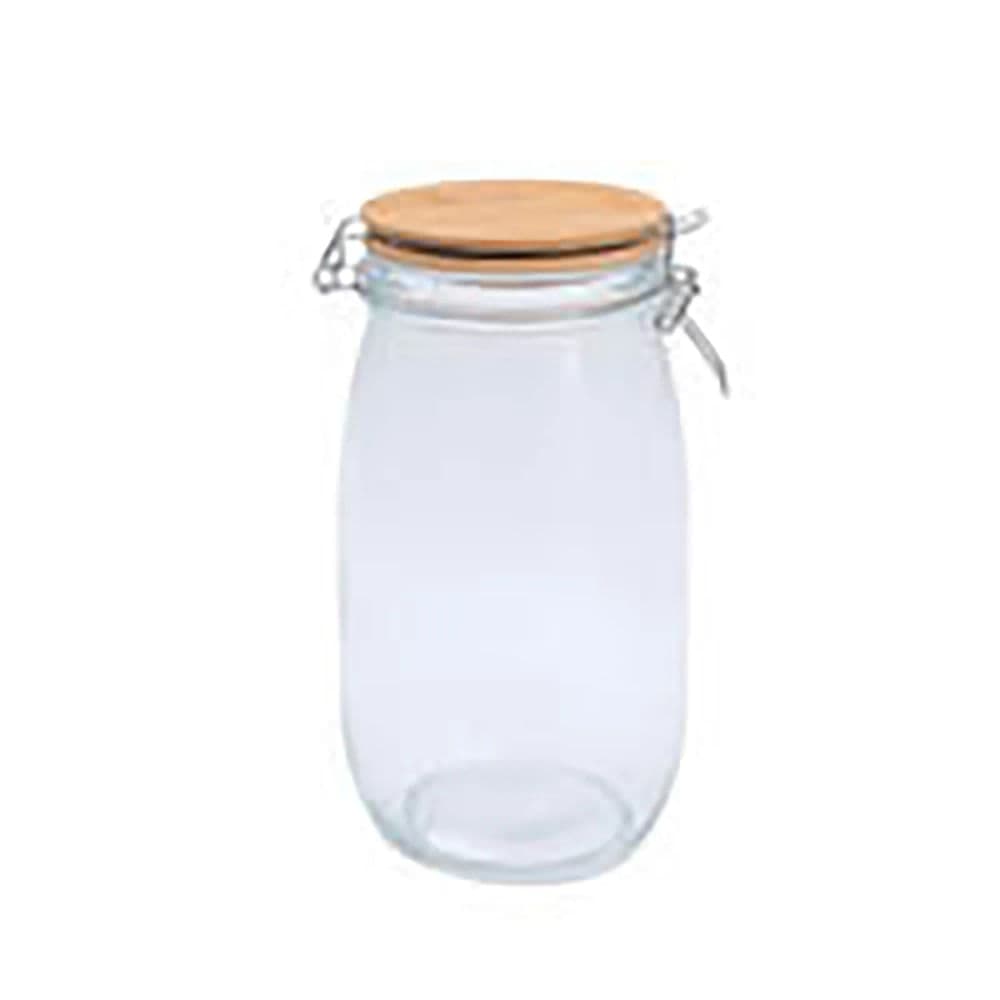 Porta Mantimento de Vidro com Tampa Bambu 1,5l - Oikos