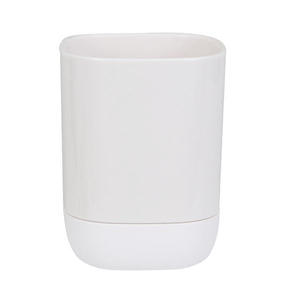 Porta Objetos de Bancada para Banheiro Plástico Branco Easy Sensea