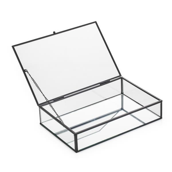 Porta objetos Retangular Preto Bancada 25x6x16cm Oikos