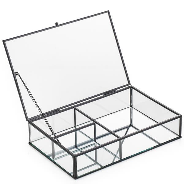 Porta objetos Retangular Preto Bancada 25x6x16cm Oikos