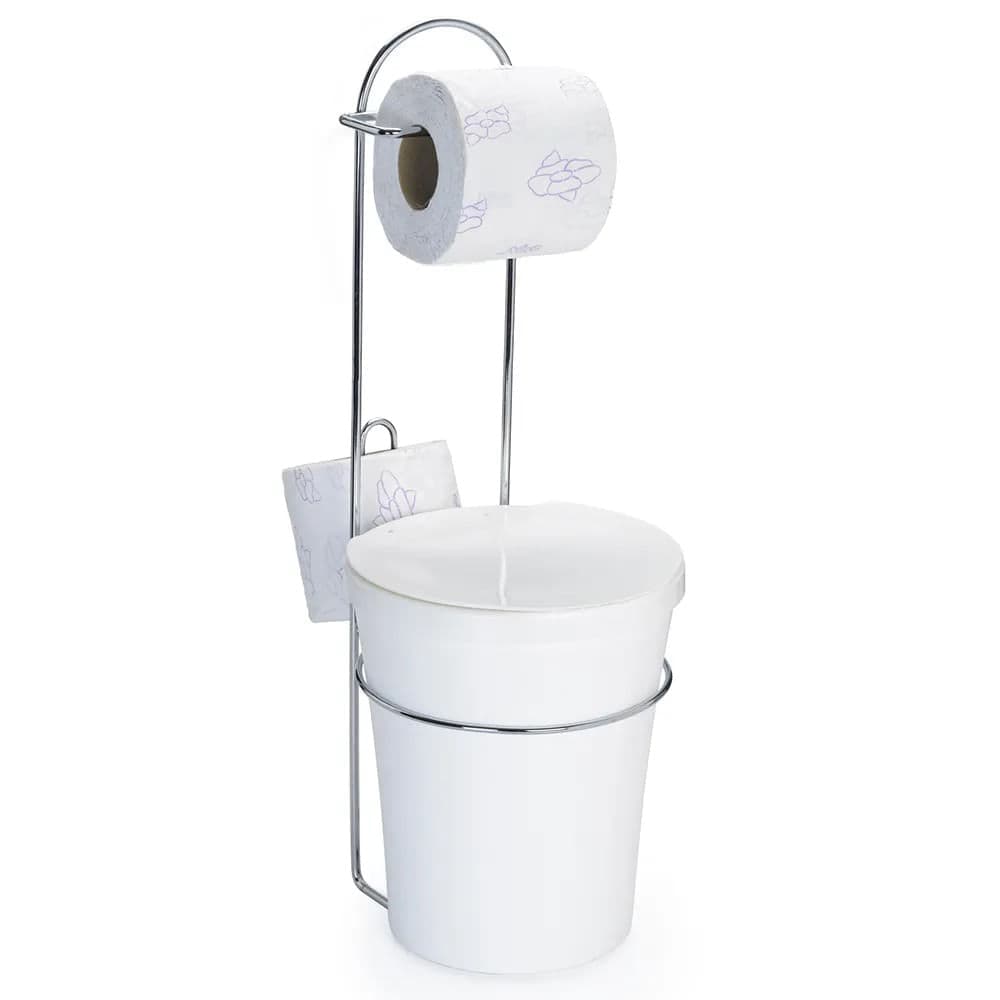 Porta Papel Higiênico com Lixeira Branco - Arthi