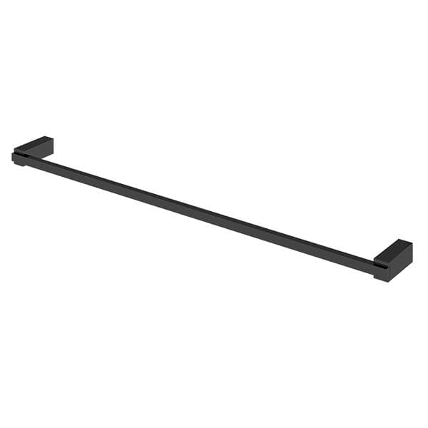 Porta Toalha Banho Simples Metal Preto Brilhante Quartzo BL140 Fani