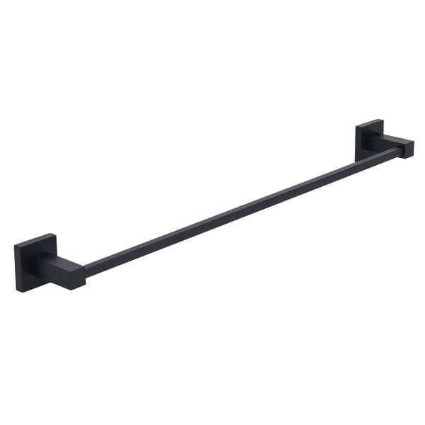 Porta Toalha de Banho Simples de Metal Preto Fosco 64cm Square Stoc