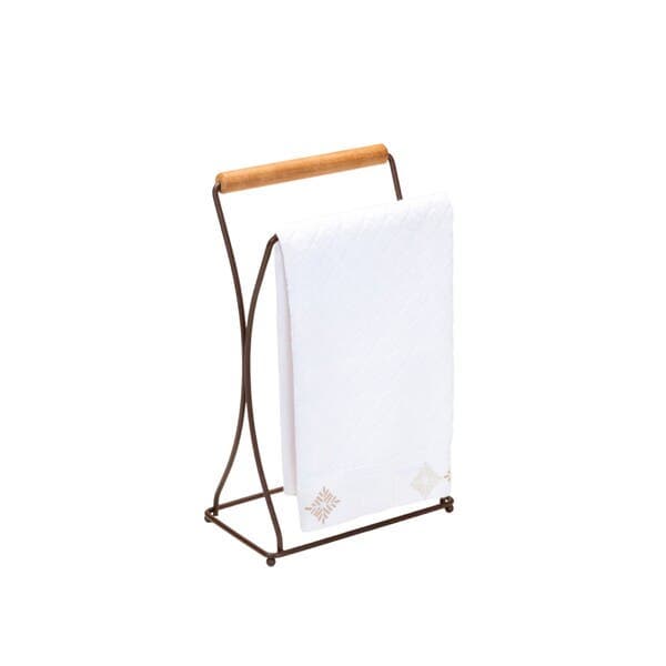 Porta Toalha de Rosto para Bancada Marrom 12,5cm Terra Brasil Arthi