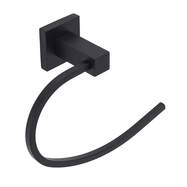 Porta Toalha de Rosto Simples de Metal Preto Fosco 23cm Square Stoc