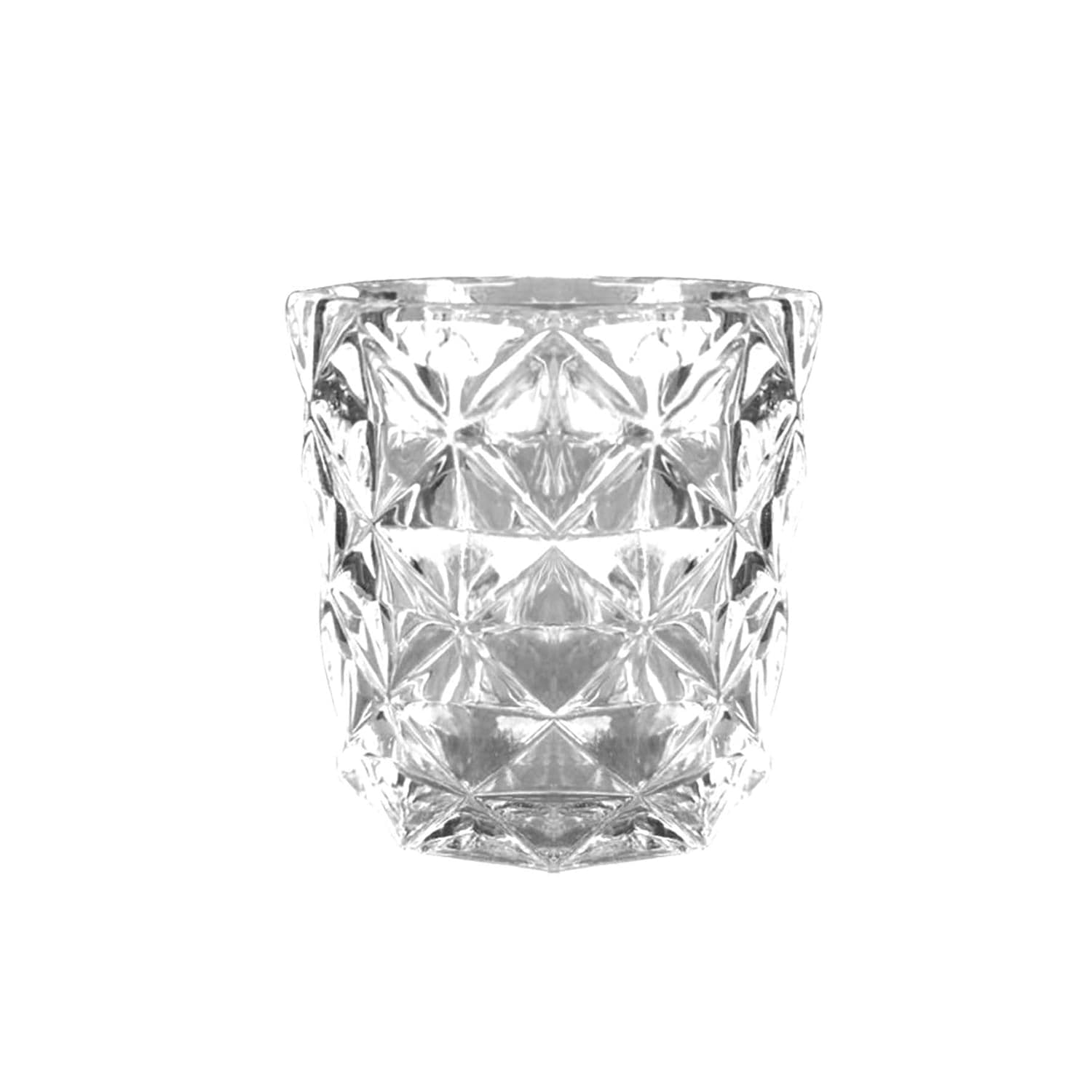 Porta Velas Losangos 7x7,5cm Transparente - Magizi
