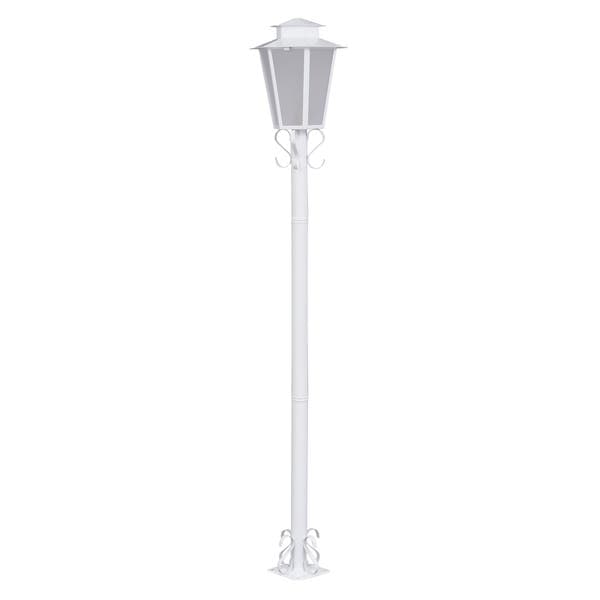 Poste de Jardim Sextavado 1 Lâmpada Branco Metal 1,76m Ideal