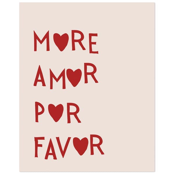 Pôster More Amor Por Favor Multicolorido 40x50cm Abstract