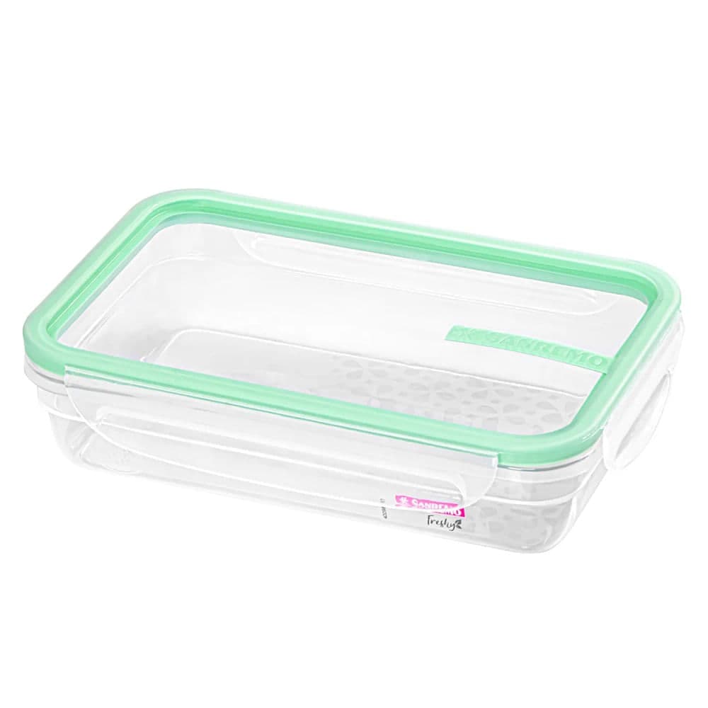 Pote de Plástico Retangular Fresh 820mL Verde - Sanremo