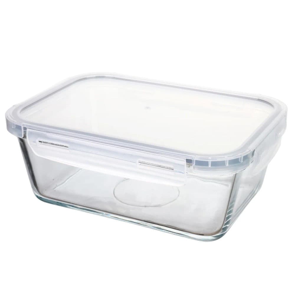 Pote de Vidro Hermético Retangular 1500mL Transparente - Mozcada