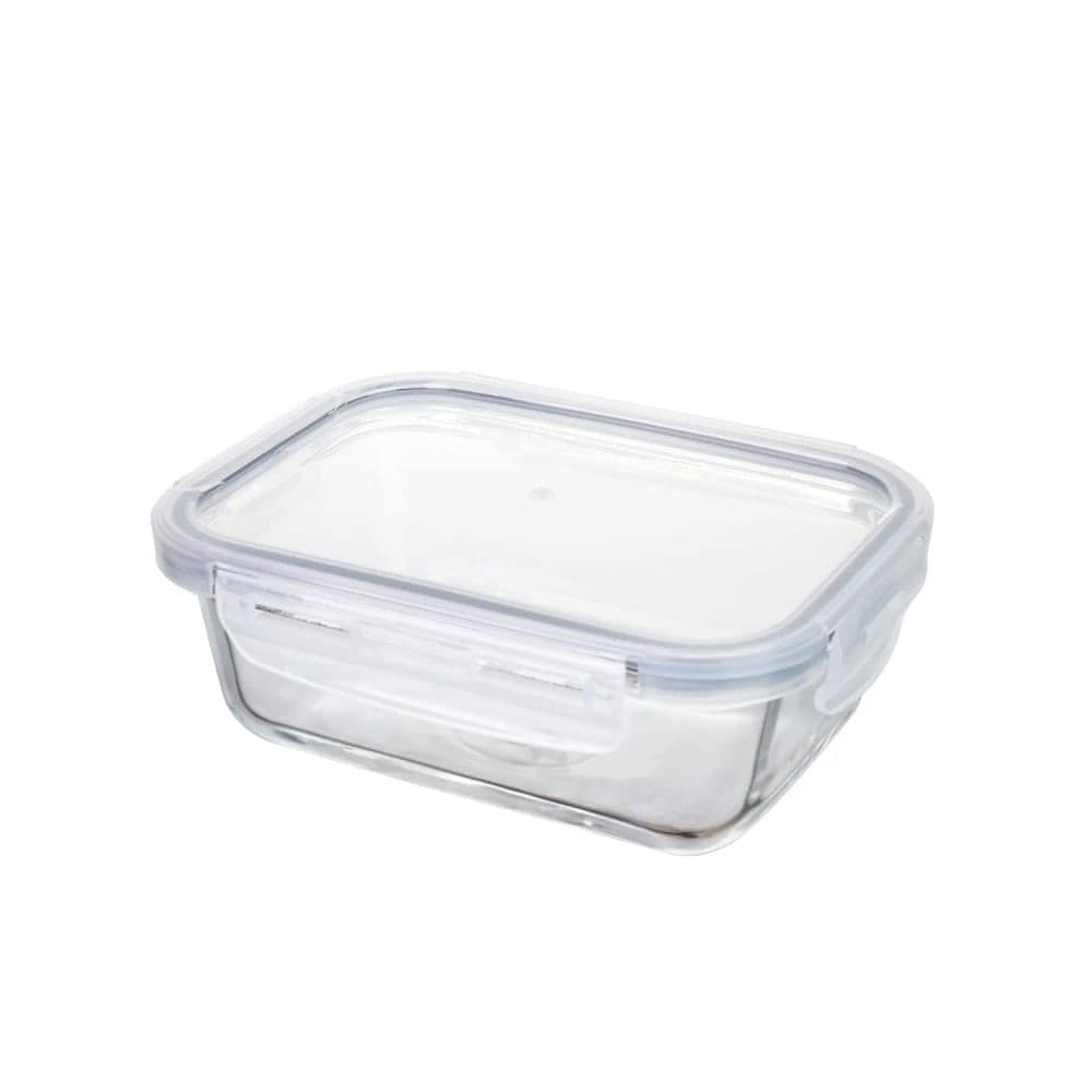 Pote de Vidro Hermético Retangular 420mL Transparente - Mozcada