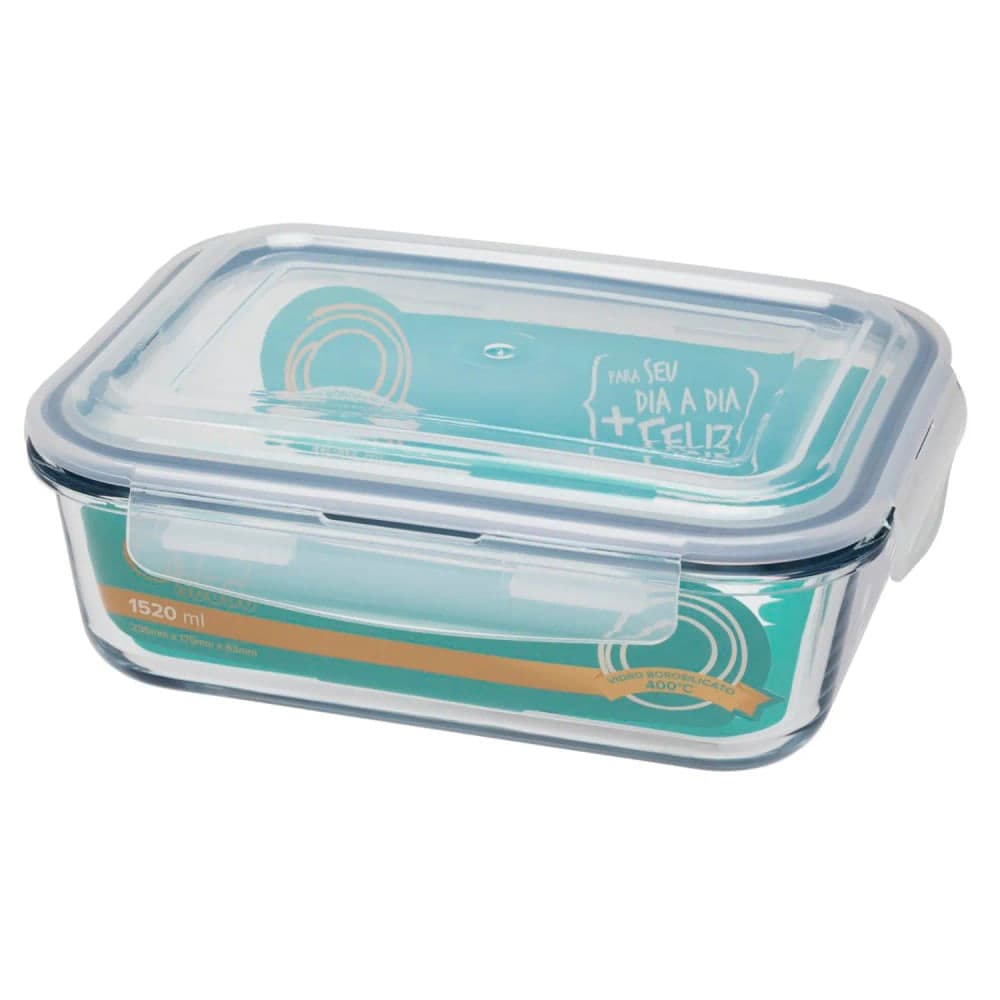 Pote Hermético de Vidro Retangular 1,520l - Oxford