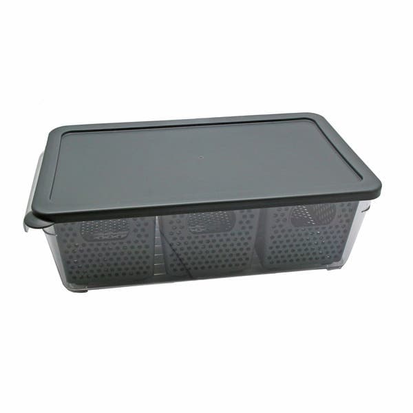 Pote Organizador de Geladeira Cinza 3,87L 10,2x32,2x10cm Delinia