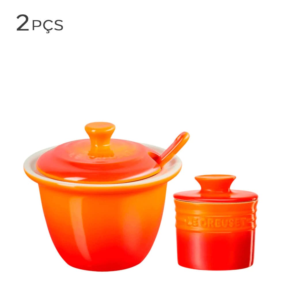 Pote para Manteiga e Açucareiro de Cerâmica Le Creuset 2pçs