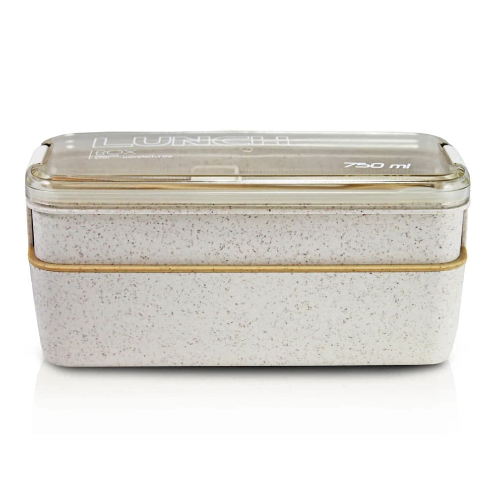 Pote para Marmita 2 Andares Fitness 750mL Bege - Jacki Design