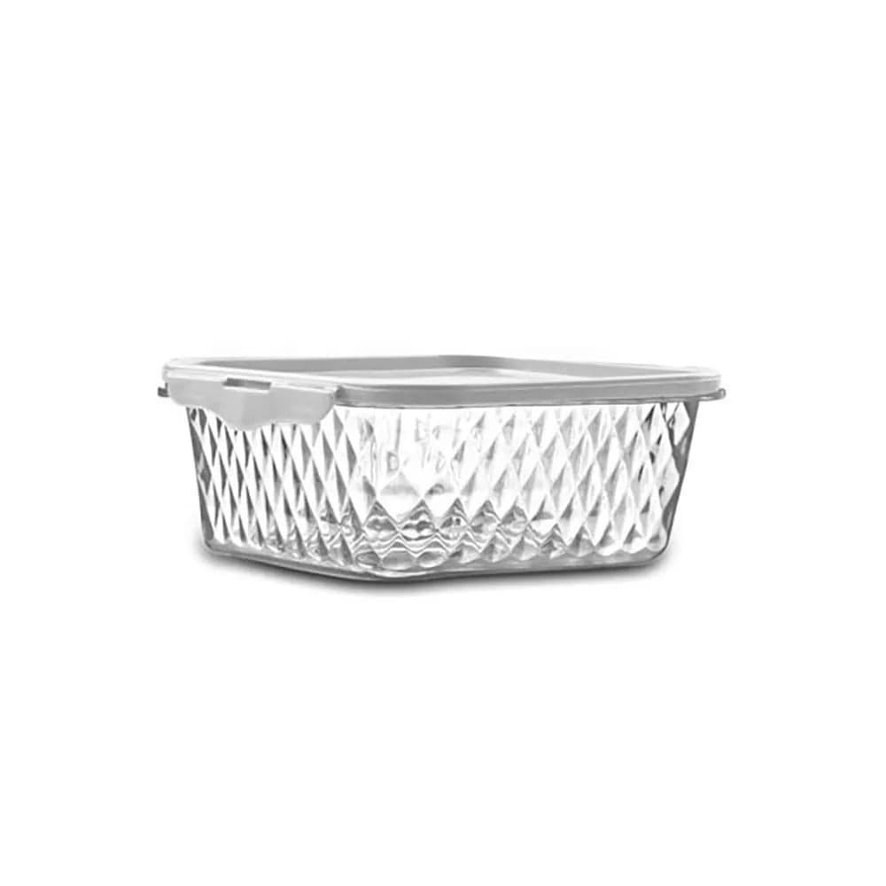 Pote Quadrado 550mL Branco - Plasvale