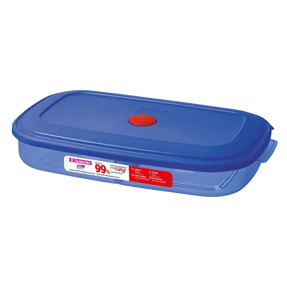 Pote Retangular Ultraprotect 1,08l Azul - Sanremo