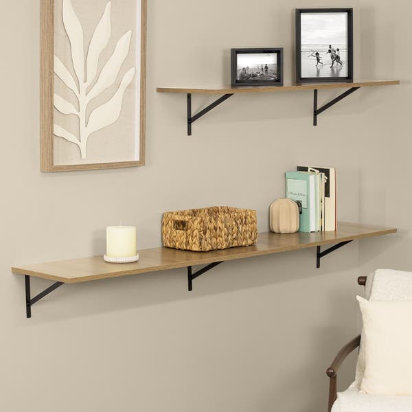 Prateleira de Madeira MDP Freijó 90x30cm Decoração Spaceo