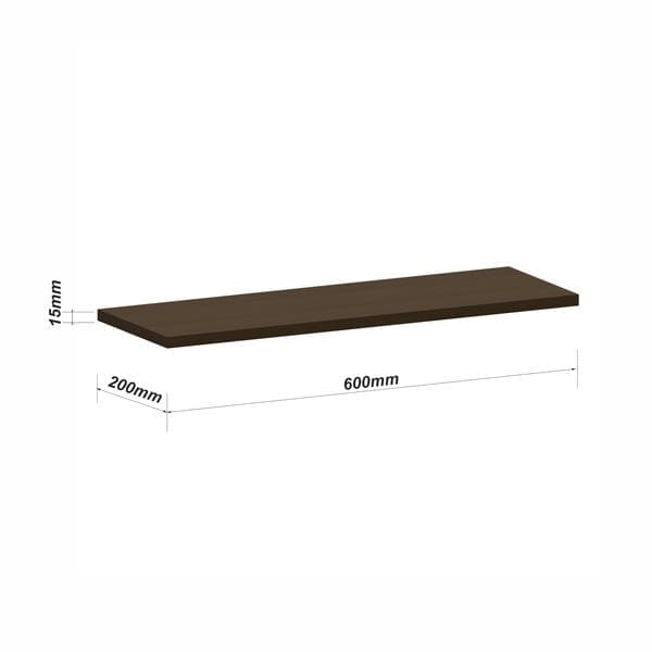 Prateleira de Madeira MDP Nogueira UV 60x20cm Luciane