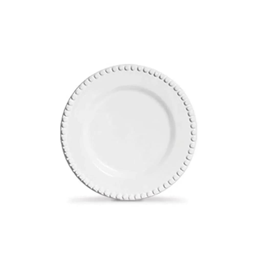 Prato de Bolinha Branco — Sobremesa 20cm - Scalla