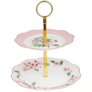 Prato de Doce 2 Camadas Horticool Pink 16.5x20.5 - Tea Delight