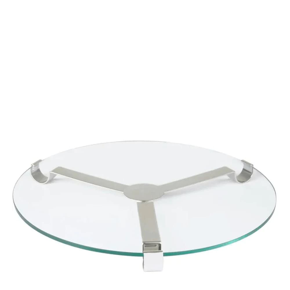 Prato de Vidro com Suporte de Prata St. James 40cm