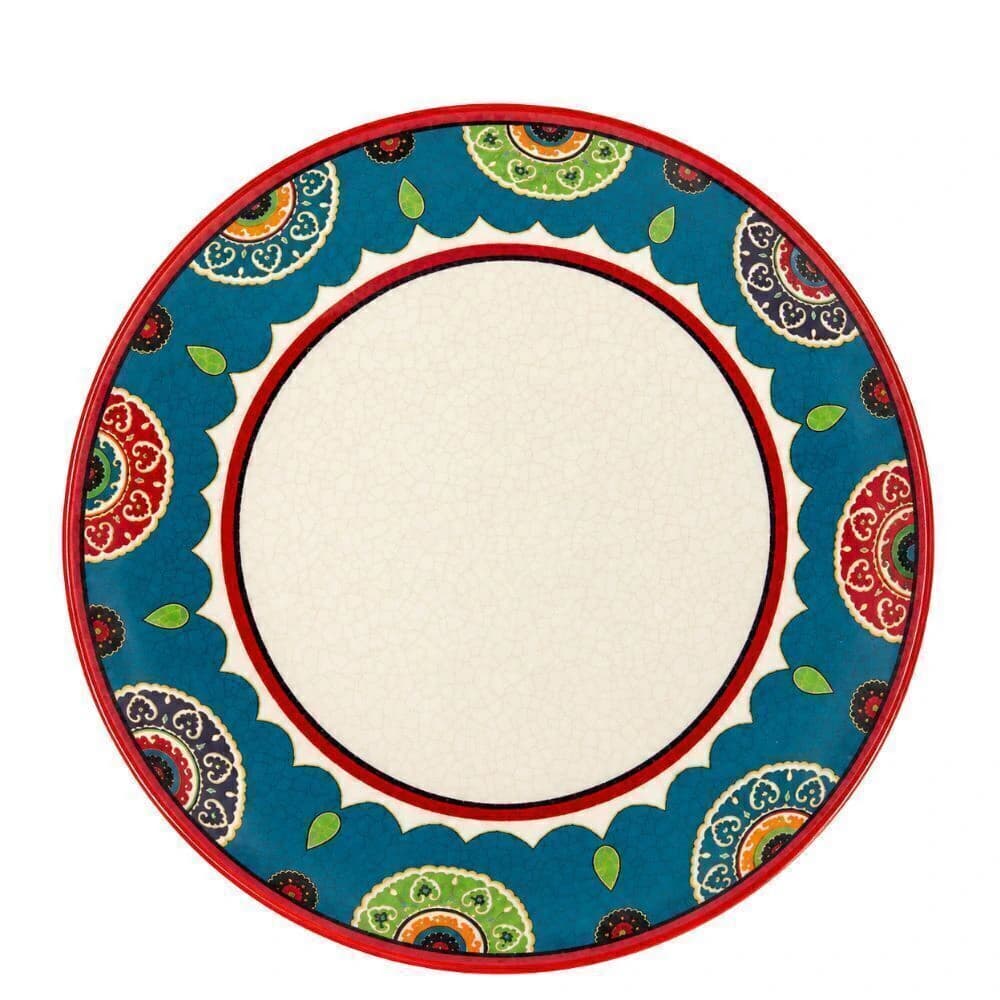 Prato Fundo de Cerâmica Jaipur Azul 22cm