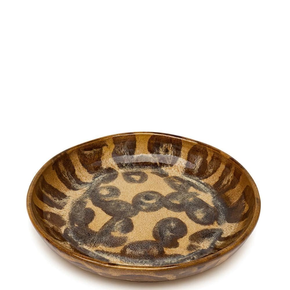 Prato Fundo de Cerâmica Leopardo 20cm