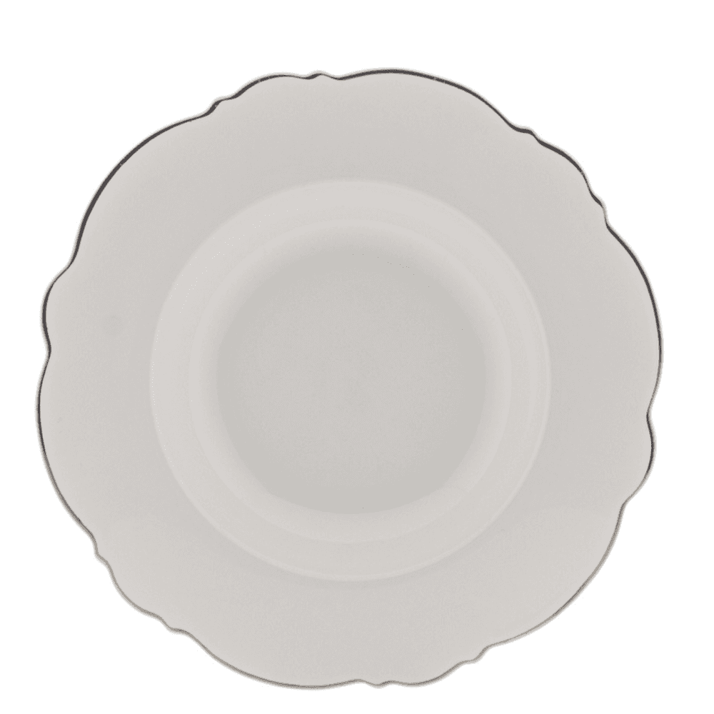 Prato Fundo Porcelana Maldivas Branco 6 Peças