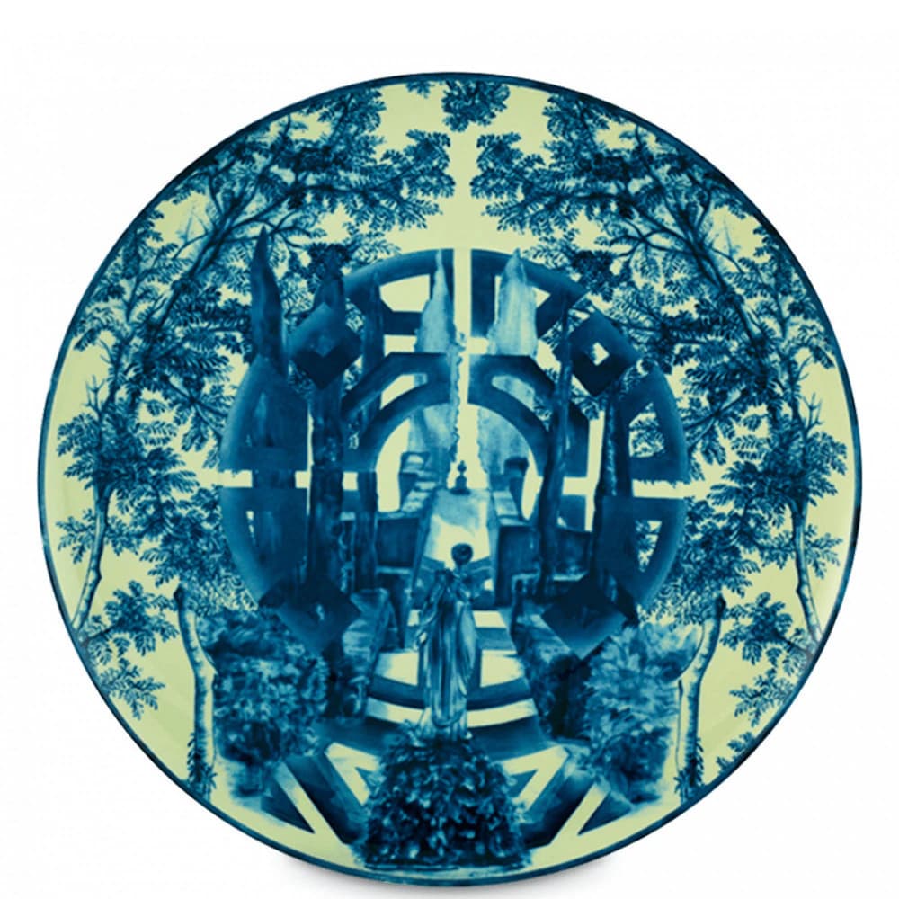 Prato Marcador de Porcelana Vista Alegre The Meaning Azul 32cm