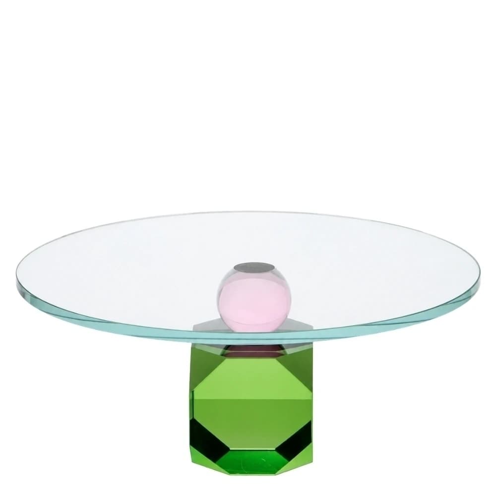 Prato para Bolo com Base de Cristal Esculpido
