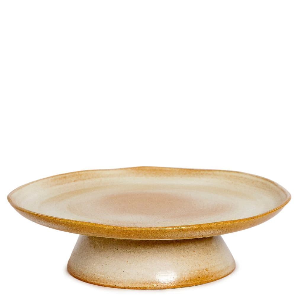 Prato para Bolo de Cerâmica Off White 31cm