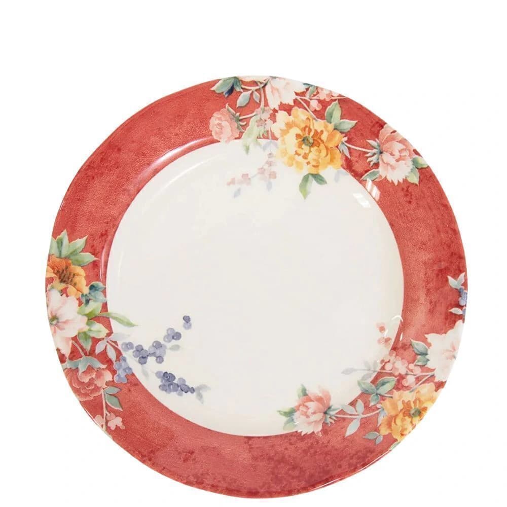 Prato para Sobremesa de Faiança Aquarell Red 20cm 6pçs